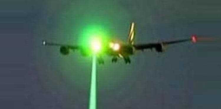 Action sought to stop projection of laser lights on aircraft at Peshawar airport