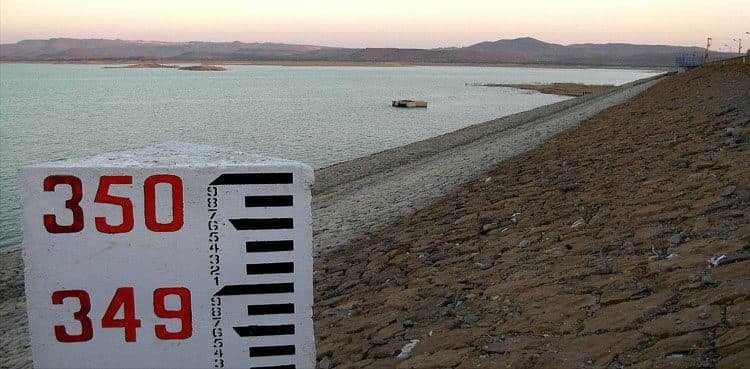 Mangla Dam water reservoir filled to maximum capacity