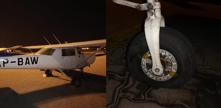 Private trainer jet escapes dangerous accident at Islamabad airport