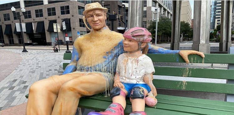 Melting wax sculpture placed in Orlando to show impacts of climate crisis