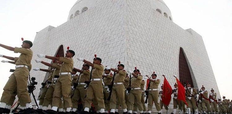 Change of guards ceremony held at Quaid's mausoleum