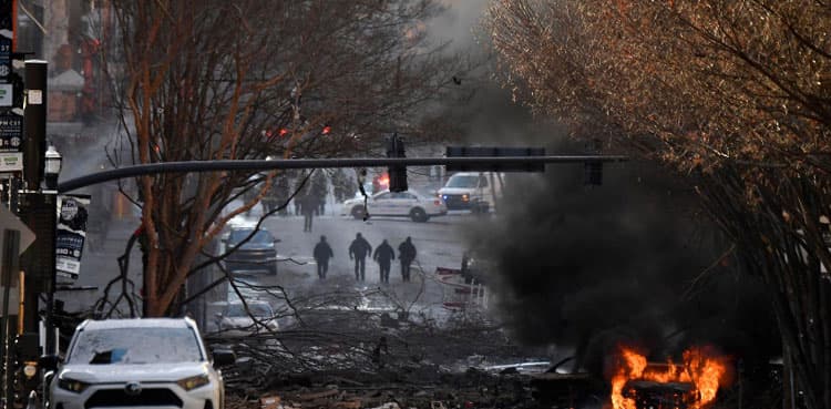 Vehicle explodes in US city of Nashville, police call it an 'intentional act'