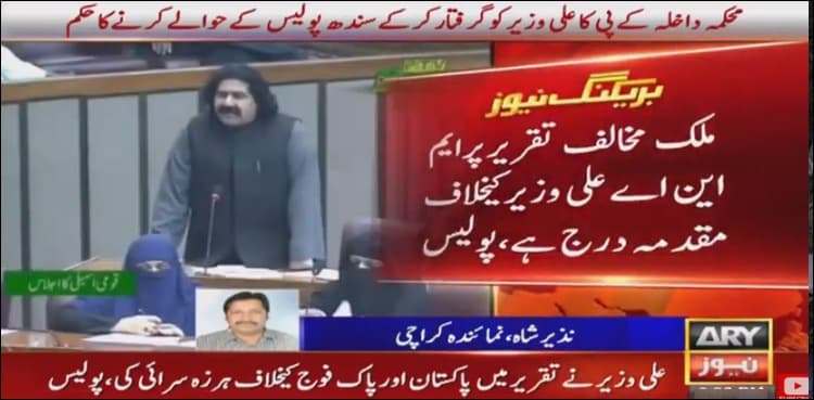 Anti-state remarks: Sindh police to get MNA Ali Wazir's custody