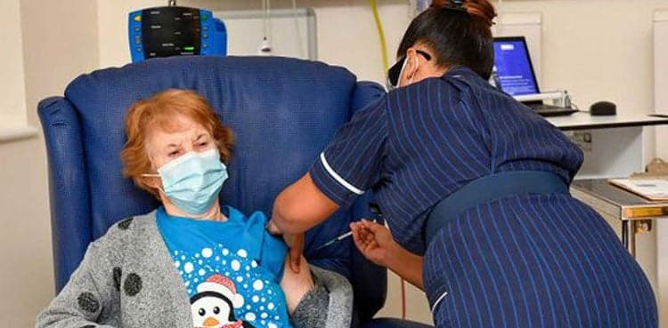 British grandma is first in world to get Pfizer vaccine outside trial