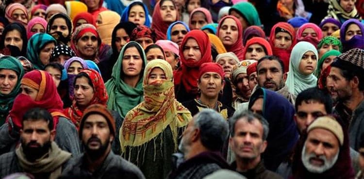 Kashmiris observing Right to Self-Determination Day