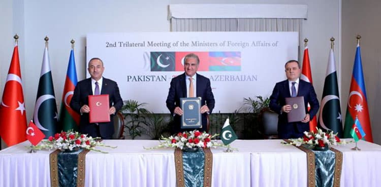 Pakistan, Turkey, Azerbaijan express resolve to continue cooperation for regional peace