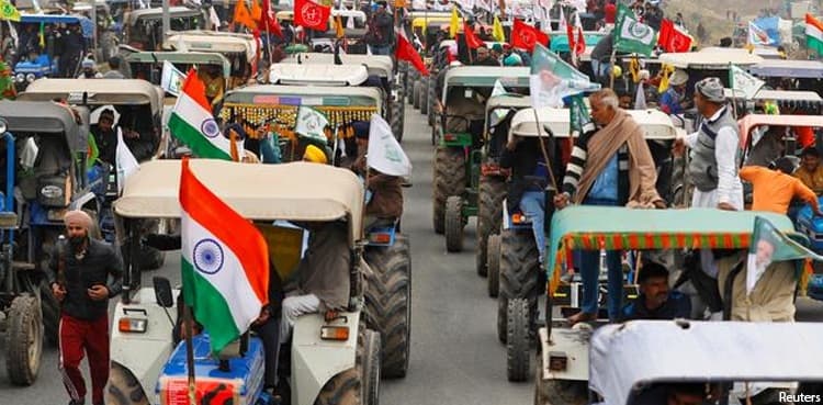 Indian farmers threaten to protest outside Parliament with 4mn tractors 