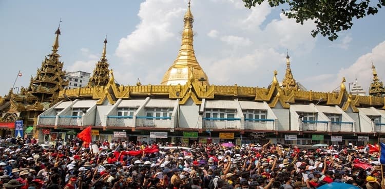 Hundreds join third day of anti-coup protests in Myanmar
