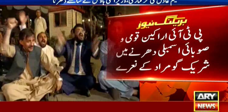 PTI stages sit-in outside CM House against Haleem Adil's arrest