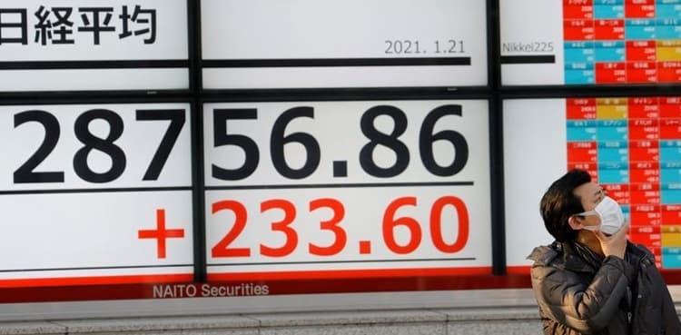 Asian shares stuck in holiday lull, bitcoin powers higher