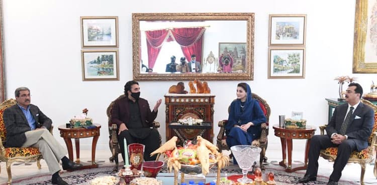 Bilawal, Maryam discuss Senate election strategy at Jati Umra