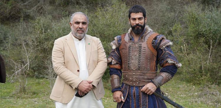 NA speaker Asad Qaiser meets 'Kurulus: Osman' star