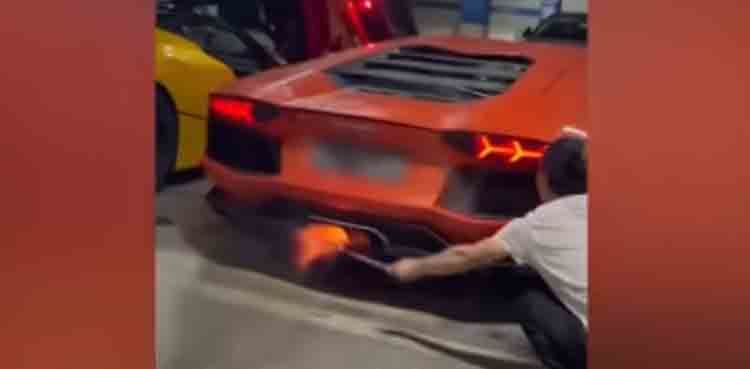 WATCH: Supercar goes up in smoke after man uses it to cook Kebab