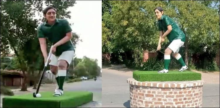 Thieves steal hockey, ball from Samiullah Khan's statue in Bahawalpur