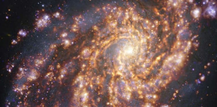 Baby stars form pinwheel fireworks in nearby galaxies