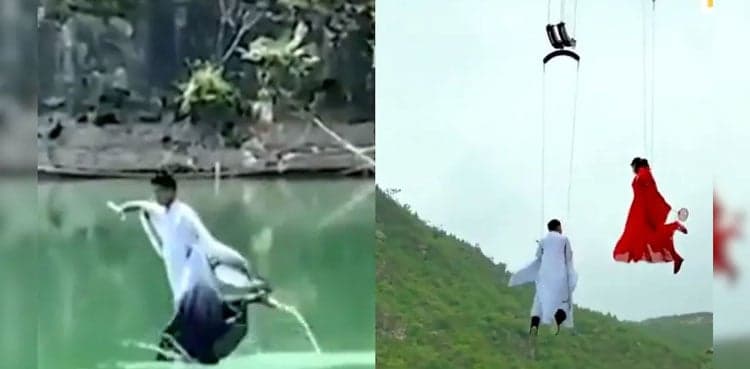 WATCH: Tourist attraction in China lets visitors fly over river