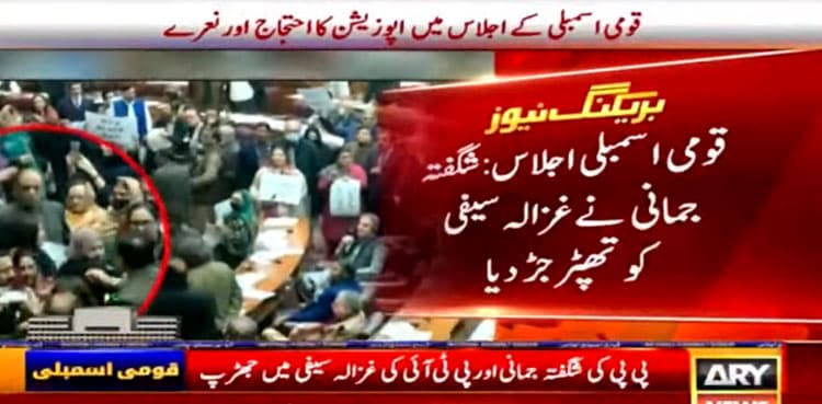 Mini-budget: PPP's Shagufta Jumani slaps PTI MNA during NA session