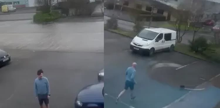 VIRAL: Bald man chases wig blew off by Storm Eunice winds