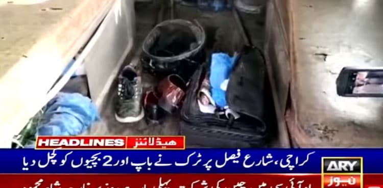 Man, two daughters crushed to death by dumper in Karachi