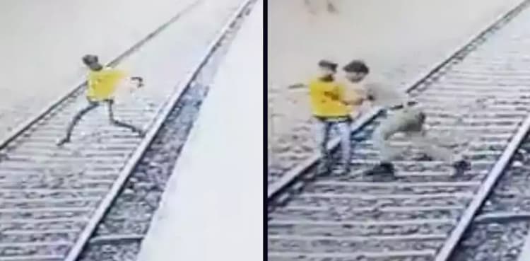 VIRAL: Officer saves boy from certain death on railway tracks