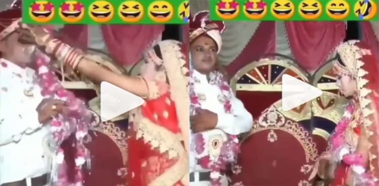 Viral: Angry bride and groom throw garland at each other