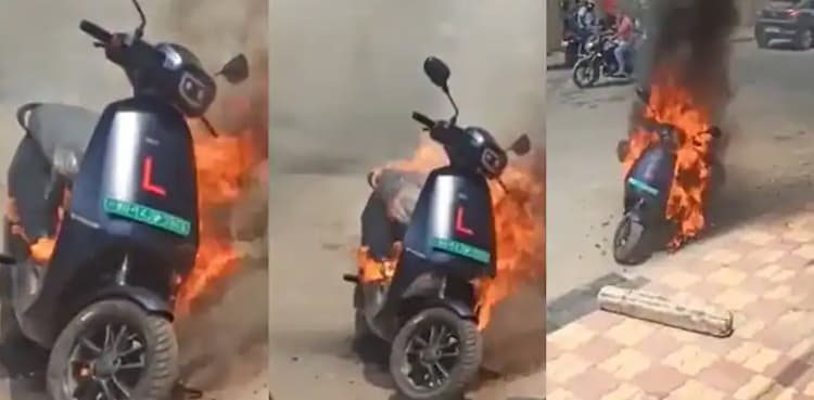 WATCH: Electric scooter catches fire by itself