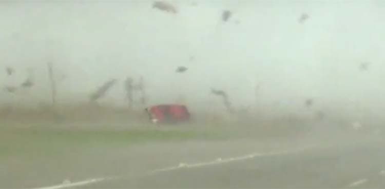 Video of truck flipping, moving ahead in Tornado stuns netizens  