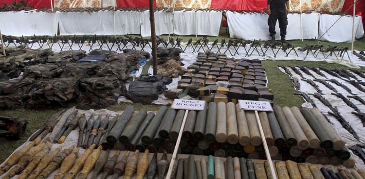 Karachi: Huge cache of weapons recovered from hospital's water tank