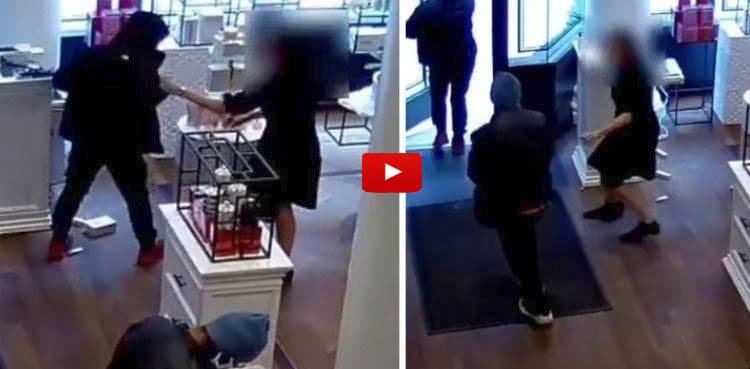 Video: Brave woman fights off robbers who raided store