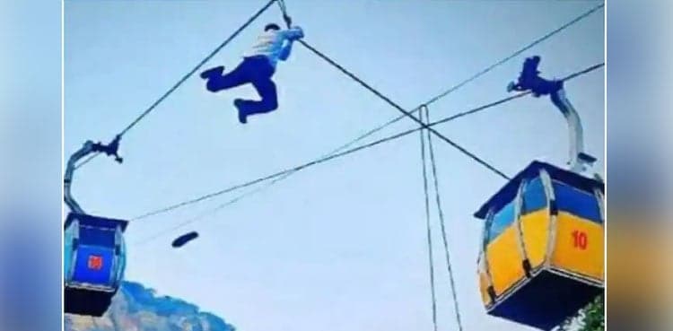Viral video shows chilling moment before collision of cable cars