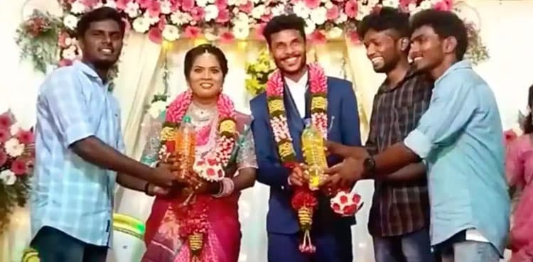 Couple gets petrol and diesel as wedding gifts; video goes viral
