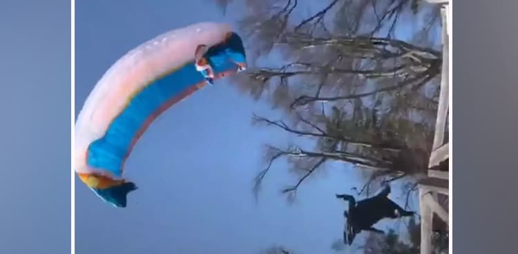 Man gets into scary paragliding accident; video goes viral