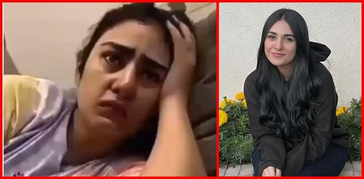 Why is Sarah Khan weeping in this video?