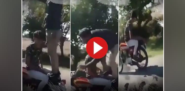 Boy attempts dangerous stunt to take selfie on motorcycle, video goes viral