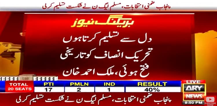 PML-N accepts defeat in Punjab by-polls