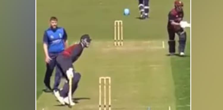 Batter 'falls' dramatically while taking run, video goes viral