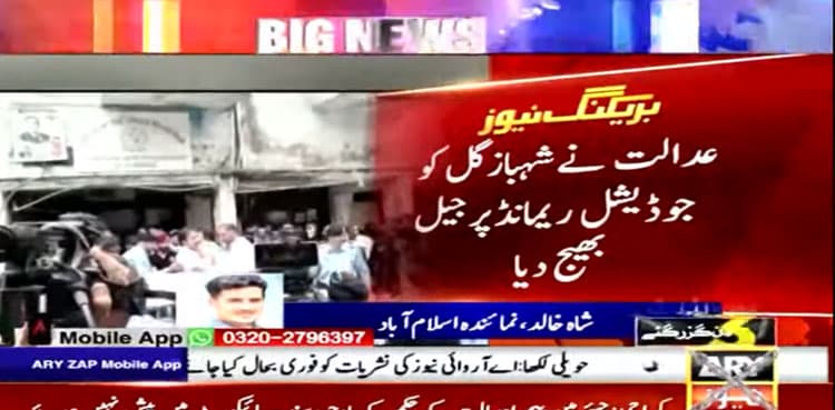 Shahbaz Gill sent to jail on judicial remand
