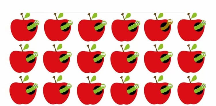 Can you find the odd one in image of rotten apples?