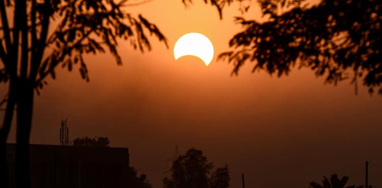 Partial solar eclipse from Iceland to India on Tuesday