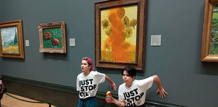 WATCH: Two women throw soup at van Gogh's painting 'Sunflowers'