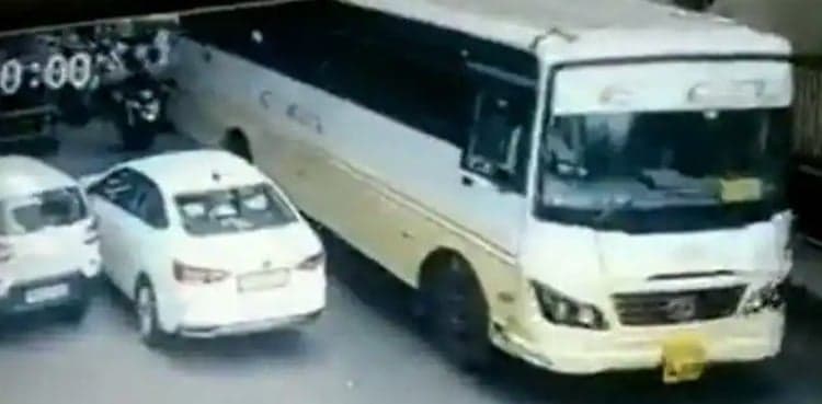 Man survives after coming under bus, disturbing video goes viral