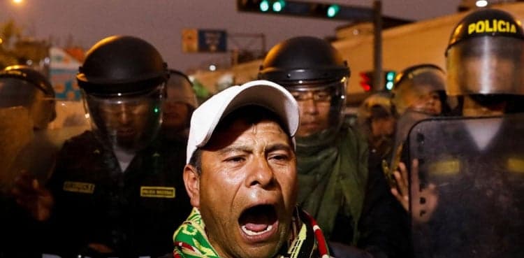 Hundreds march in Peru against right-wing presidential candidate