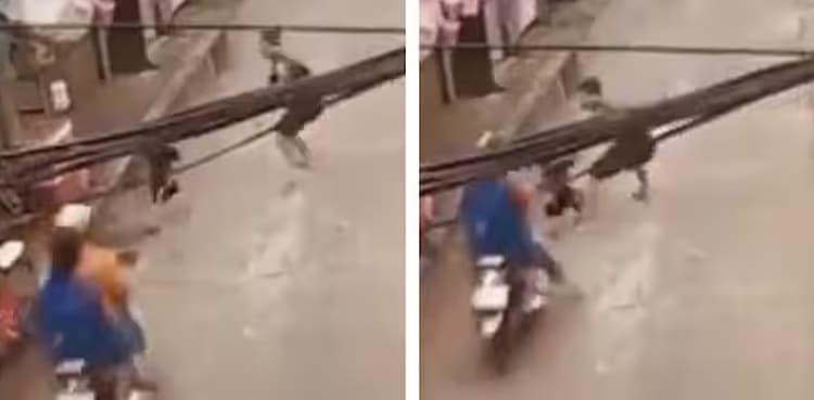 VIDEO: Man saves toddler from certain mishap with quick reflexes