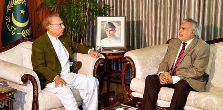 President Arif Alvi, Ishaq Dar discuss Rs170b mini-budget