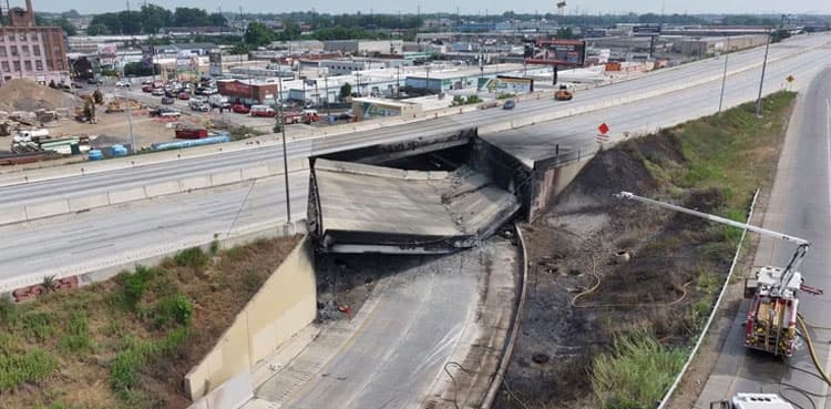 US highway collapse may snarl commutes