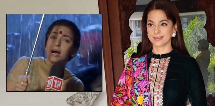 Juhi Chawla takes a dig at reporter's dramatized cyclone reporting