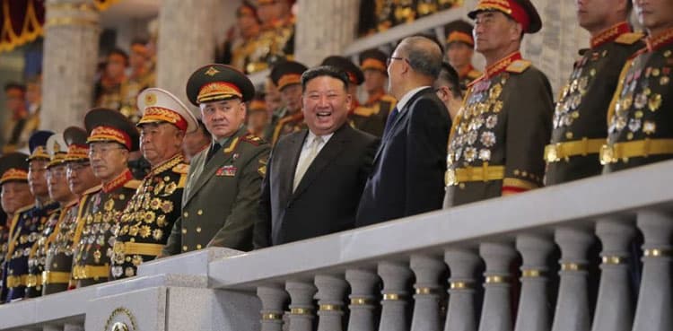 Russian, Chinese officials join Kim Jong Un at North Korea military parade