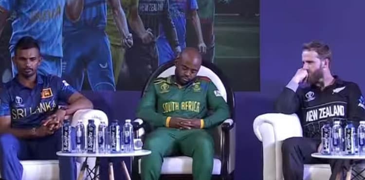 Temba Bavuma caught sleeping at World Cup 2023 captains’ day event