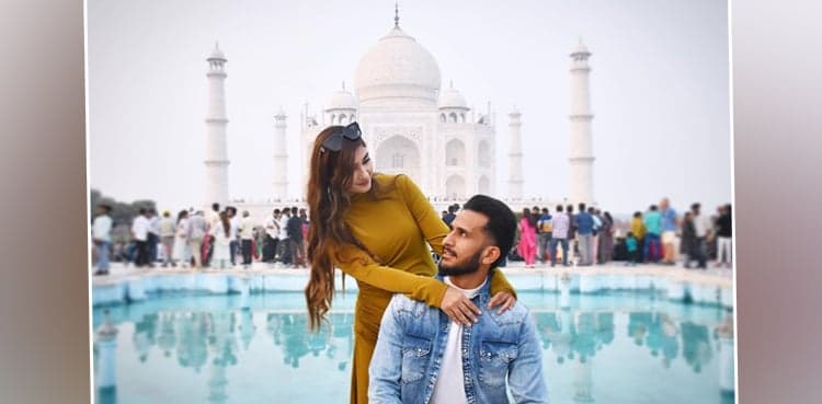 In pictures: Pakistan pacer Hassan Ali, wife Samiya visit Taj Mahal