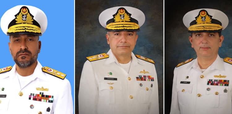 Three Pak Navy officers promoted to rank of Rear Admiral